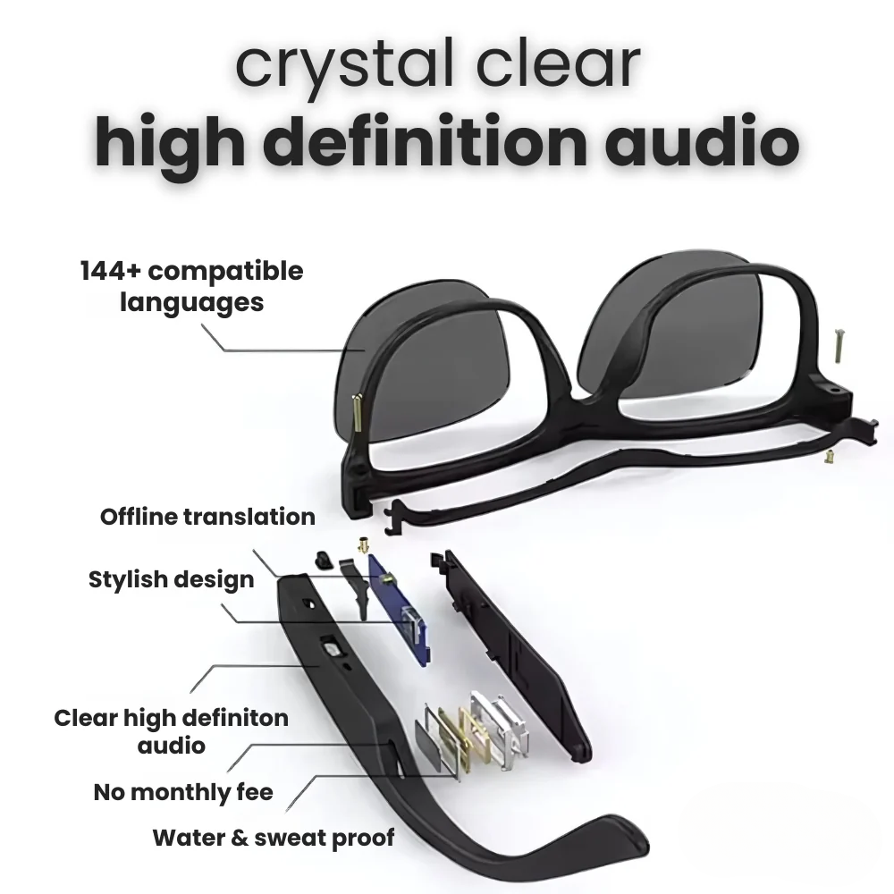 AI Translation Glasses with Real-Time Voice Translation, Music & Call Feature | Smart Wearable by ORVEA
